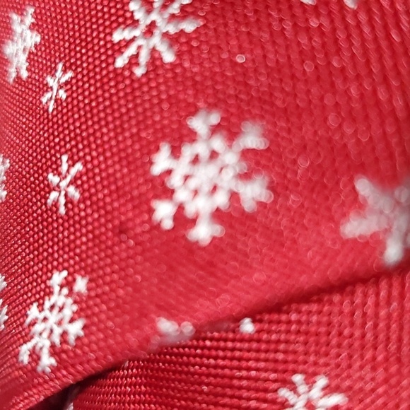 Bespoke accessory men's tie size one size holiday red snowflake snowflakes - Picture 11 of 11